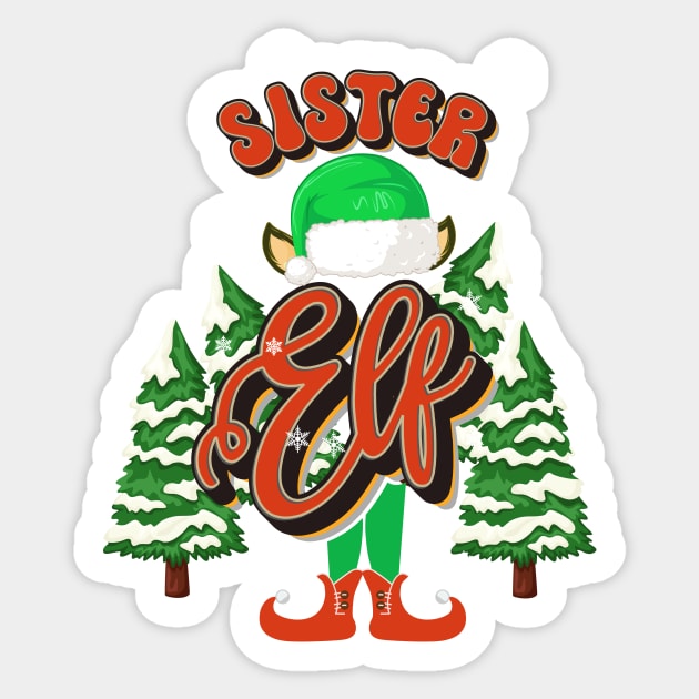 SISTER ELF CHRISTMAS Sticker by HomeCoquette